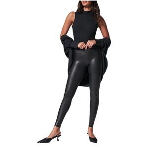 SPANX Faux Leather Leggings in Black